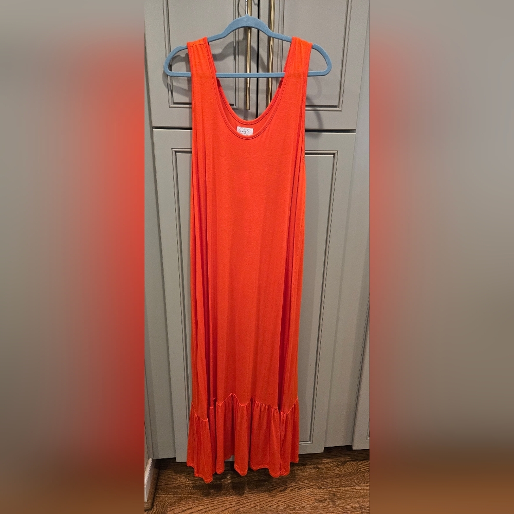 XL NWT MudPie Dress Beautiful Orange/ Red Color. Perfect for summer & into fall
